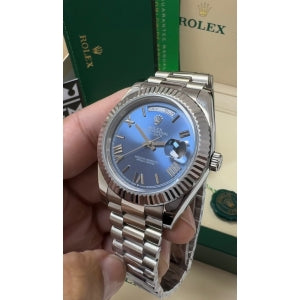 Rolex Day-Date Silver / Blue