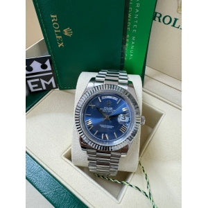 Rolex Day-Date Silver / Blue